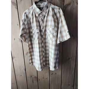 VTG. DICKIESWestern Pearl snap shirt plaid country men sz L, Roper